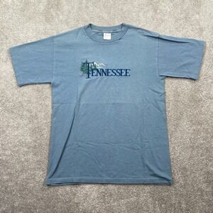 Desert Heat Casual TENNESSEE Embroidered Crew Neck T-Shirt Men's Size M Gray